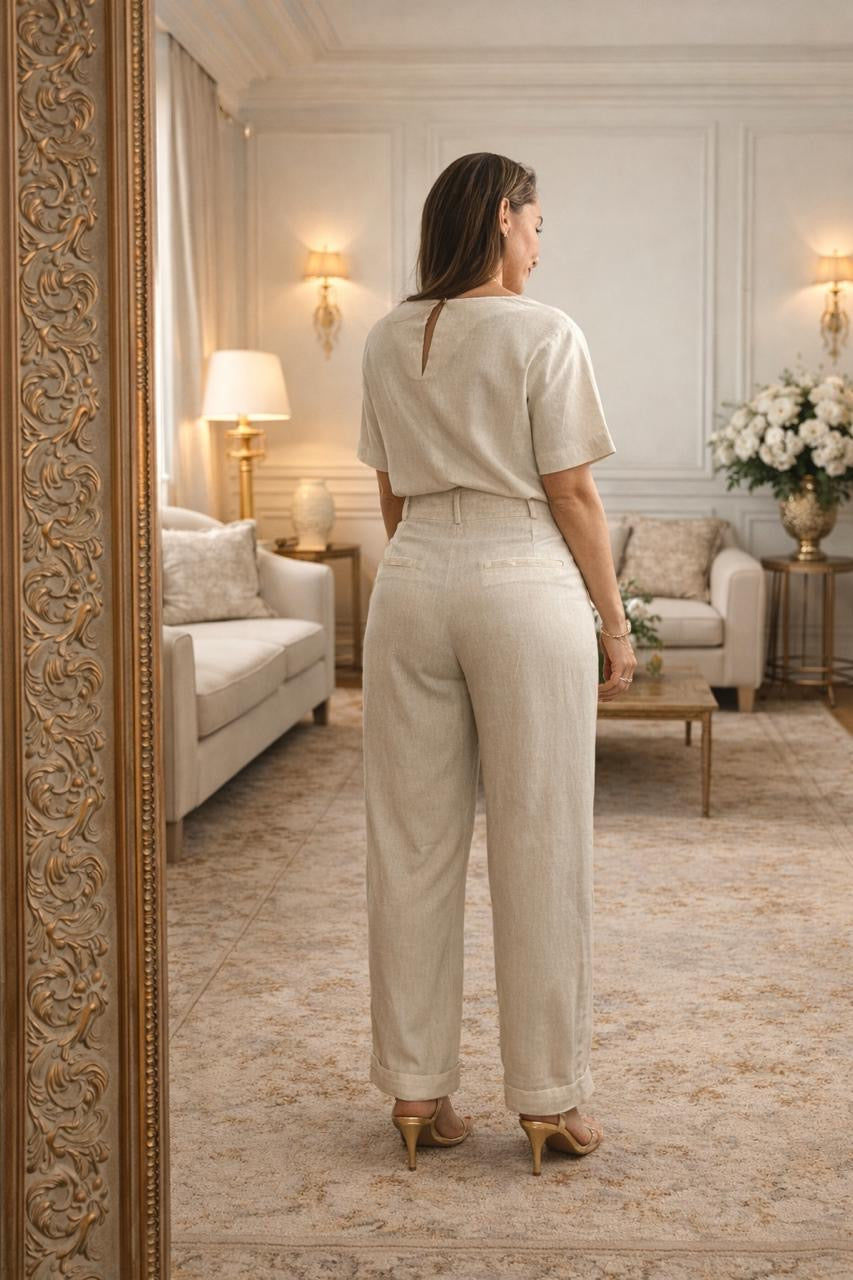 Calça Italiana Linho cru